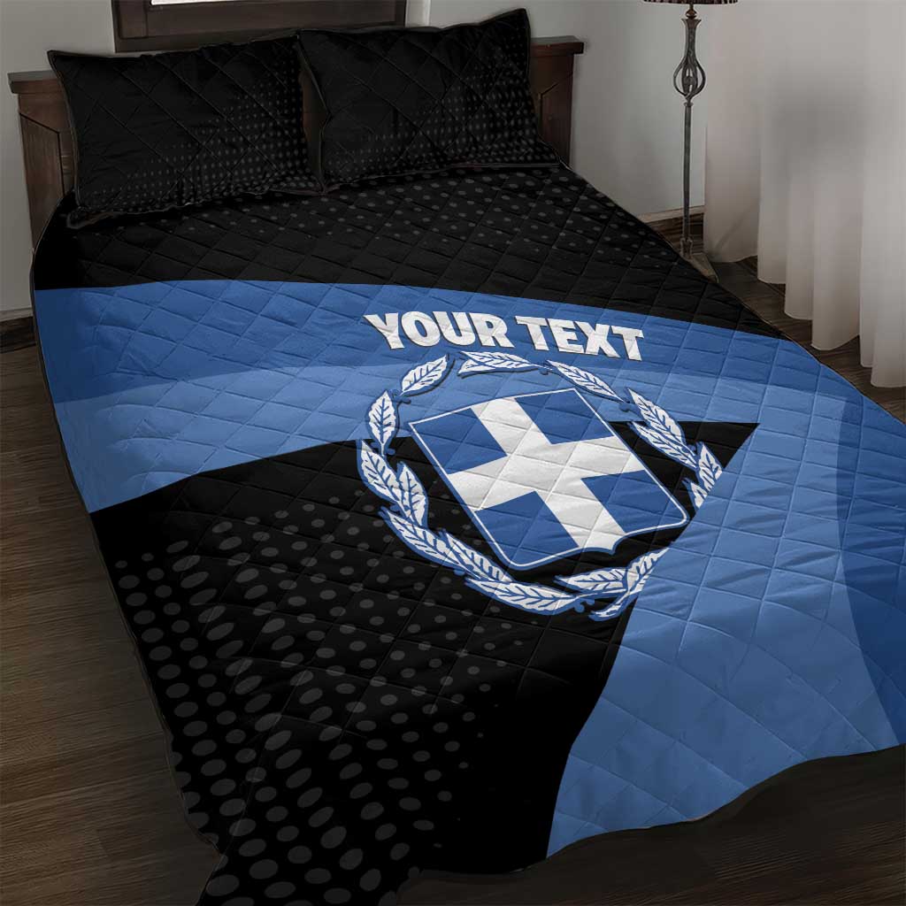 Personalised Greece Hellas Quilt Bed Set Coat Of Arms - Wonder Print Shop