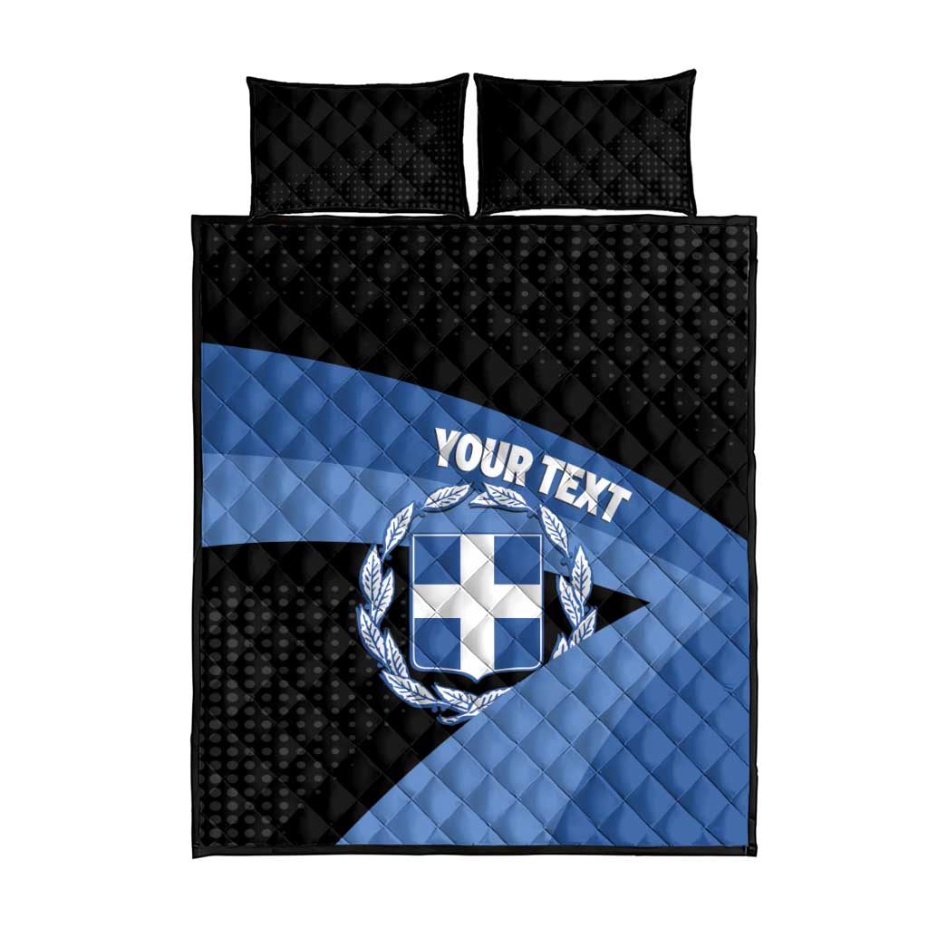 Personalised Greece Hellas Quilt Bed Set Coat Of Arms - Wonder Print Shop