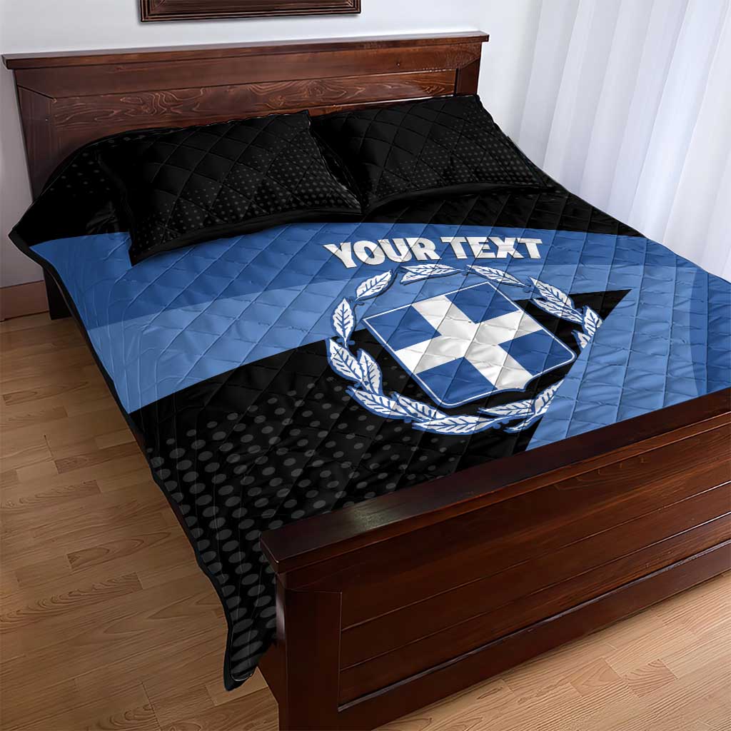 Personalised Greece Hellas Quilt Bed Set Coat Of Arms - Wonder Print Shop