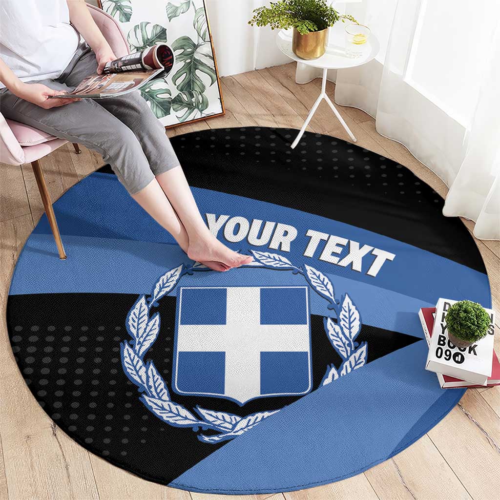 Personalised Greece Hellas Round Carpet Coat Of Arms - Wonder Print Shop