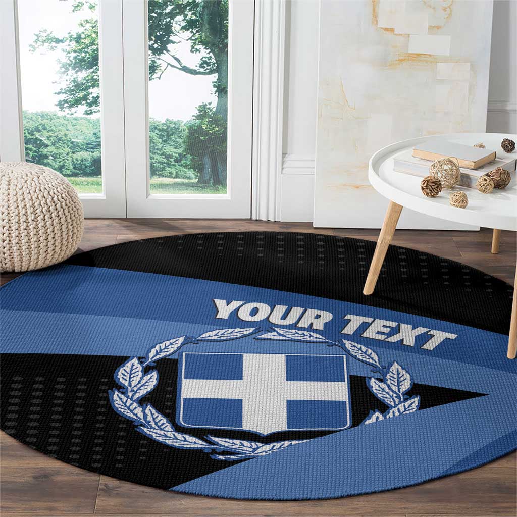 Personalised Greece Hellas Round Carpet Coat Of Arms - Wonder Print Shop
