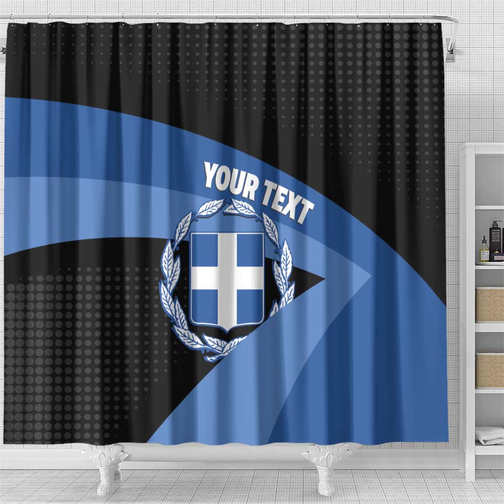 Personalised Greece Hellas Shower Curtain Coat Of Arms - Wonder Print Shop