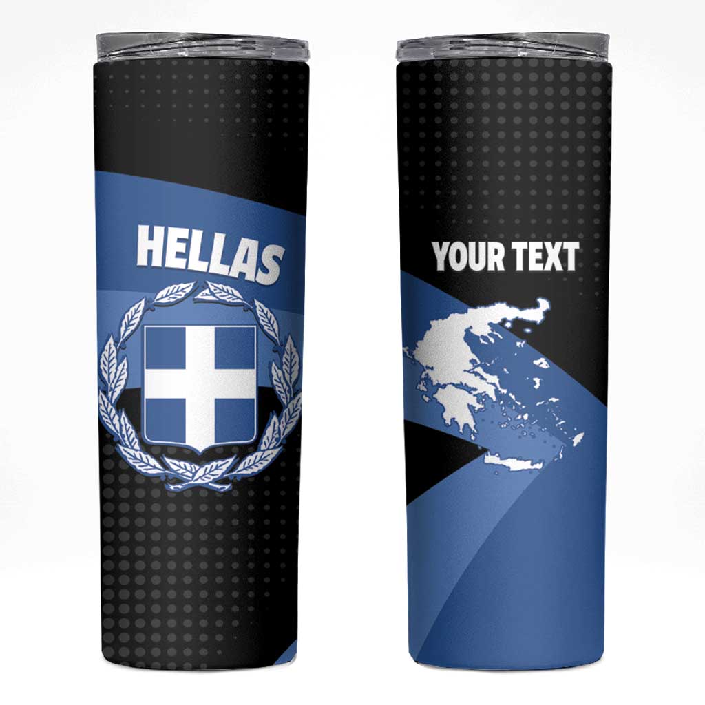 Personalised Greece Hellas Skinny Tumbler Coat Of Arms - Wonder Print Shop