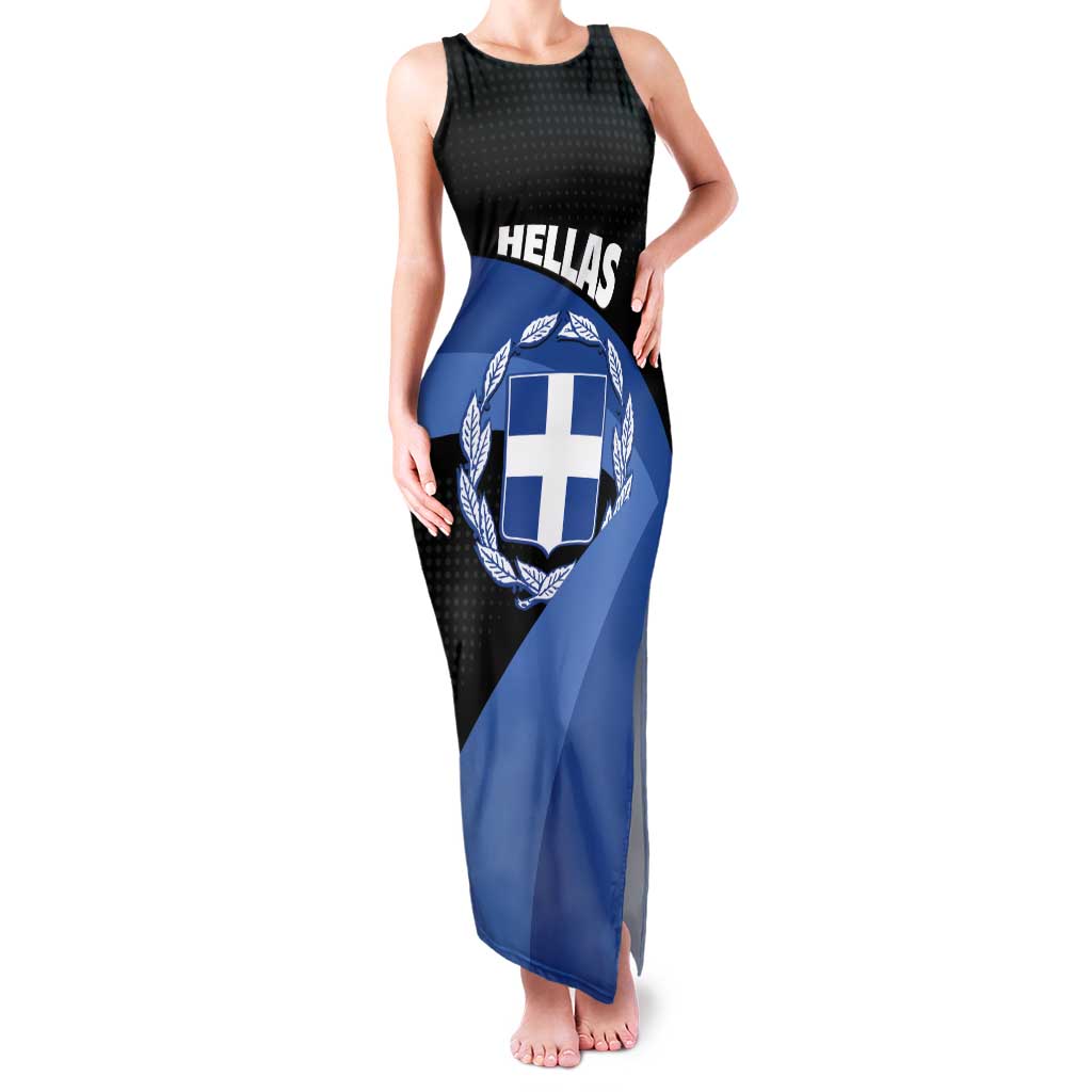 Personalised Greece Hellas Tank Maxi Dress Coat Of Arms - Wonder Print Shop