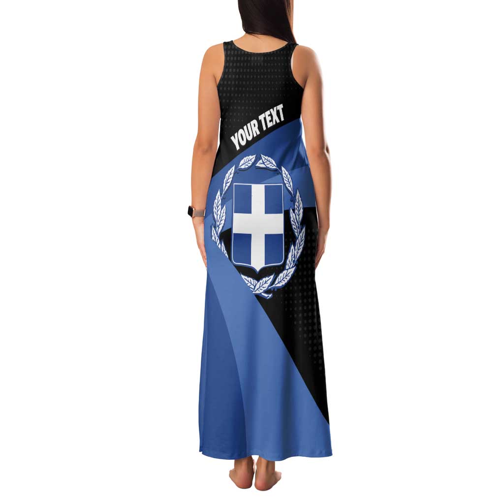 Personalised Greece Hellas Tank Maxi Dress Coat Of Arms - Wonder Print Shop