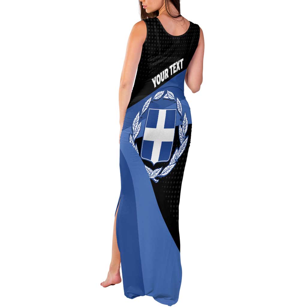 Personalised Greece Hellas Tank Maxi Dress Coat Of Arms - Wonder Print Shop