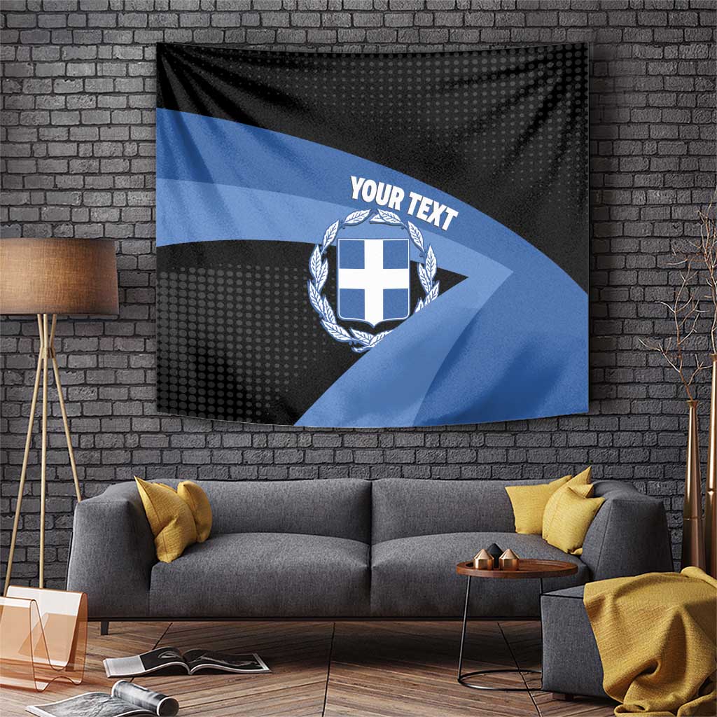 Personalised Greece Hellas Tapestry Coat Of Arms - Wonder Print Shop