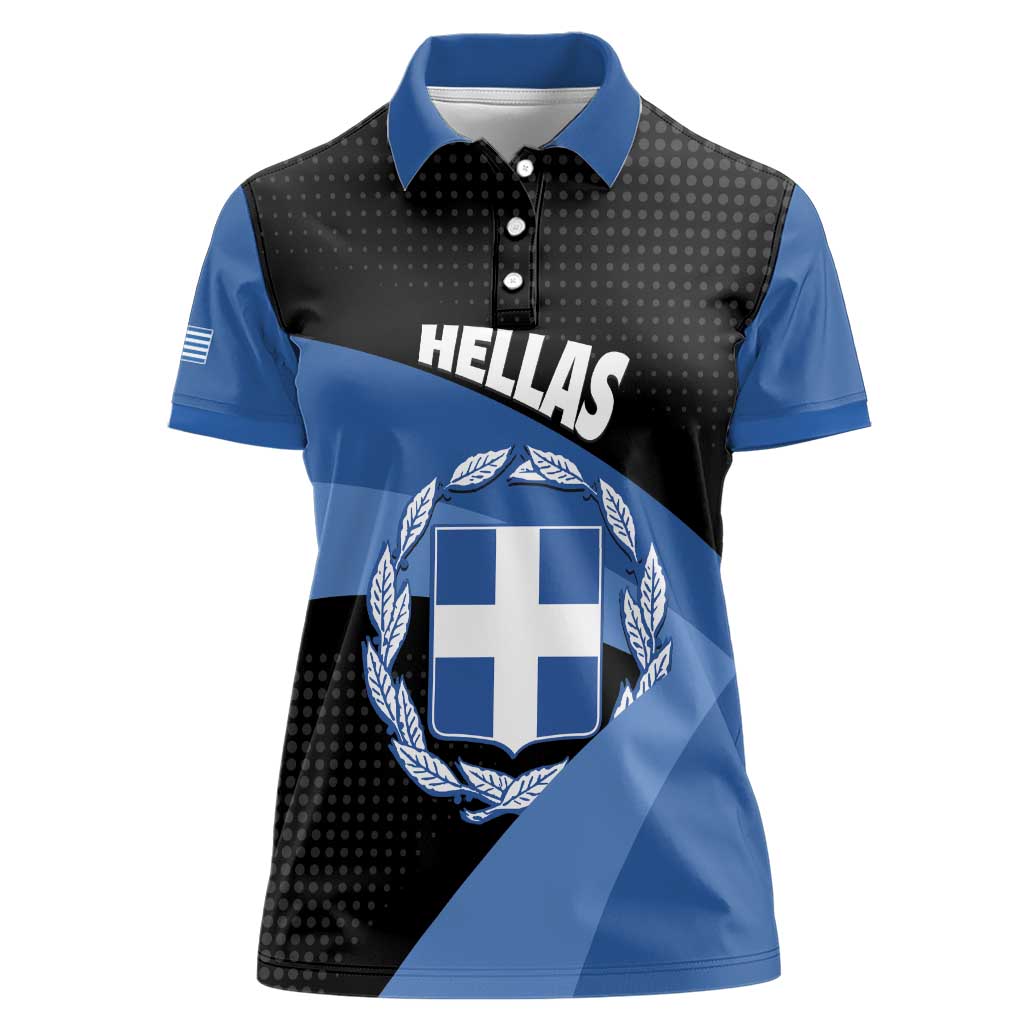 Personalised Greece Hellas Women Polo Shirt Coat Of Arms - Wonder Print Shop