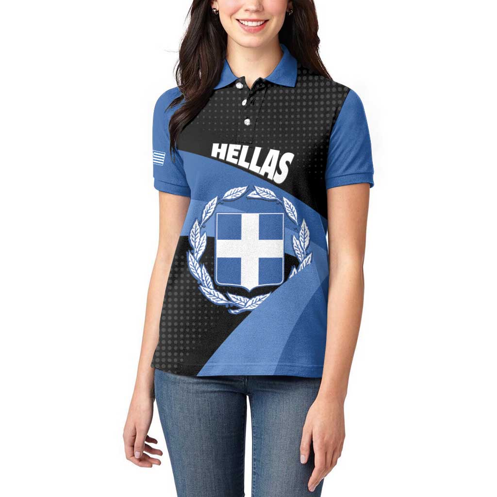 Personalised Greece Hellas Women Polo Shirt Coat Of Arms - Wonder Print Shop
