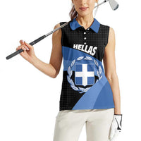 Personalised Greece Hellas Women Sleeveless Polo Shirt Coat Of Arms - Wonder Print Shop