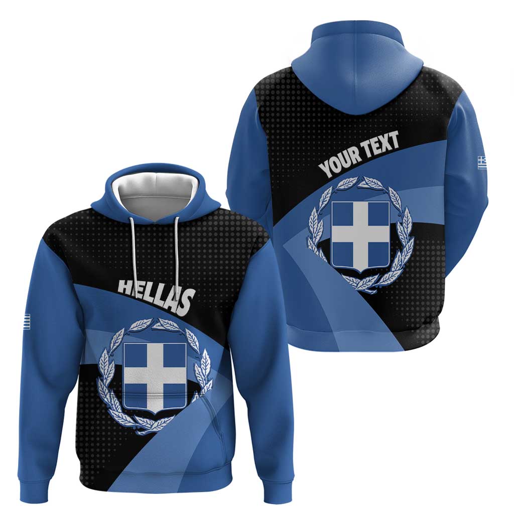 Personalised Greece Hellas Zip Hoodie Coat Of Arms - Wonder Print Shop
