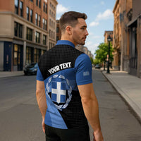 Personalised Greece Hellas Zipper Polo Shirt Coat Of Arms - Wonder Print Shop
