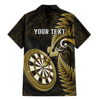Personalised New Zealand Darts Family Matching Mermaid Dress and Hawaiian Shirt Happiness Is A Tight Threesome Maori Gold - Wonder Print Shop