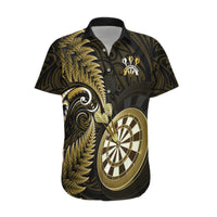 Personalised New Zealand Darts Hawaiian Shirt Happiness Is A Tight Threesome Maori Gold - Wonder Print Shop