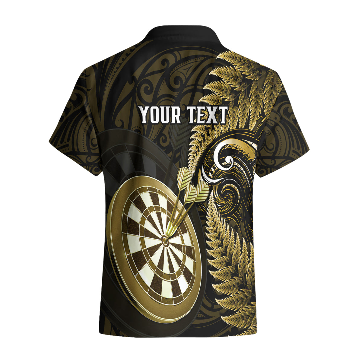Personalised New Zealand Darts Hawaiian Shirt Happiness Is A Tight Threesome Maori Gold - Wonder Print Shop
