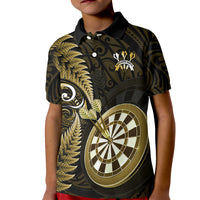Personalised New Zealand Darts Kid Polo Shirt Happiness Is A Tight Threesome Maori Gold - Wonder Print Shop