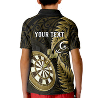 Personalised New Zealand Darts Kid Polo Shirt Happiness Is A Tight Threesome Maori Gold - Wonder Print Shop