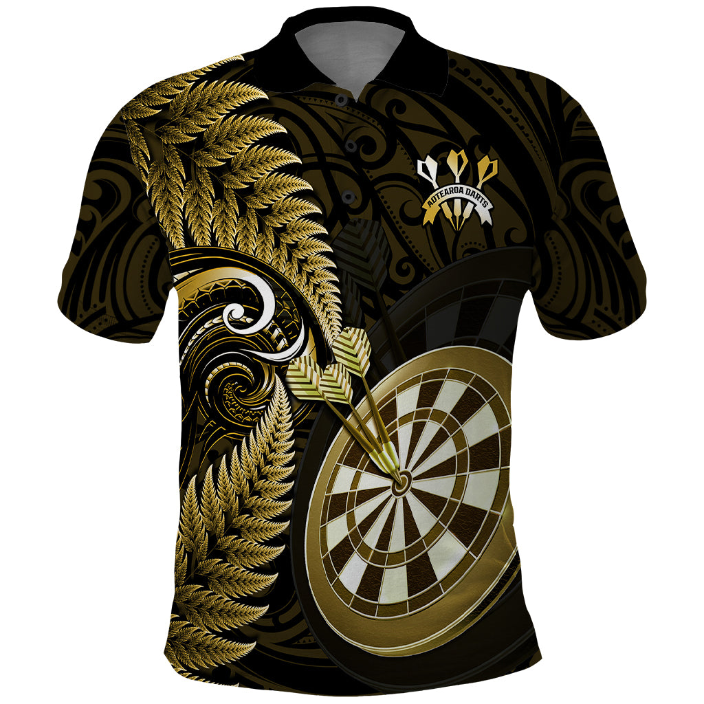 Personalised New Zealand Darts Polo Shirt Happiness Is A Tight Threesome Maori Gold - Wonder Print Shop