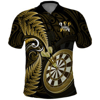 Personalised New Zealand Darts Polo Shirt Happiness Is A Tight Threesome Maori Gold - Wonder Print Shop