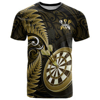 Personalised New Zealand Darts T Shirt Happiness Is A Tight Threesome Maori Gold - Wonder Print Shop