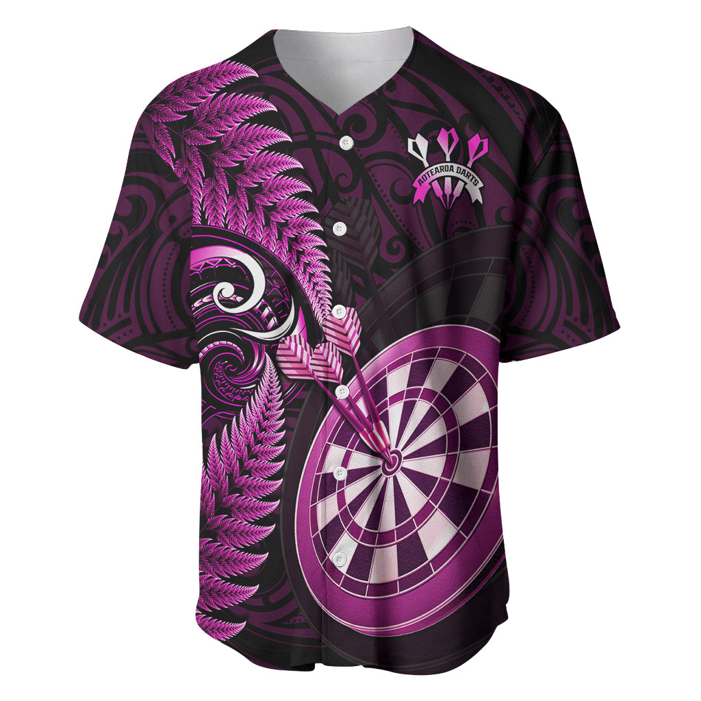 New Zealand Darts Baseball Jersey Happiness Is A Tight Threesome Maori Pink - Wonder Print Shop