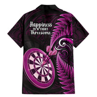 New Zealand Darts Family Matching Mermaid Dress and Hawaiian Shirt Happiness Is A Tight Threesome Maori Pink - Wonder Print Shop