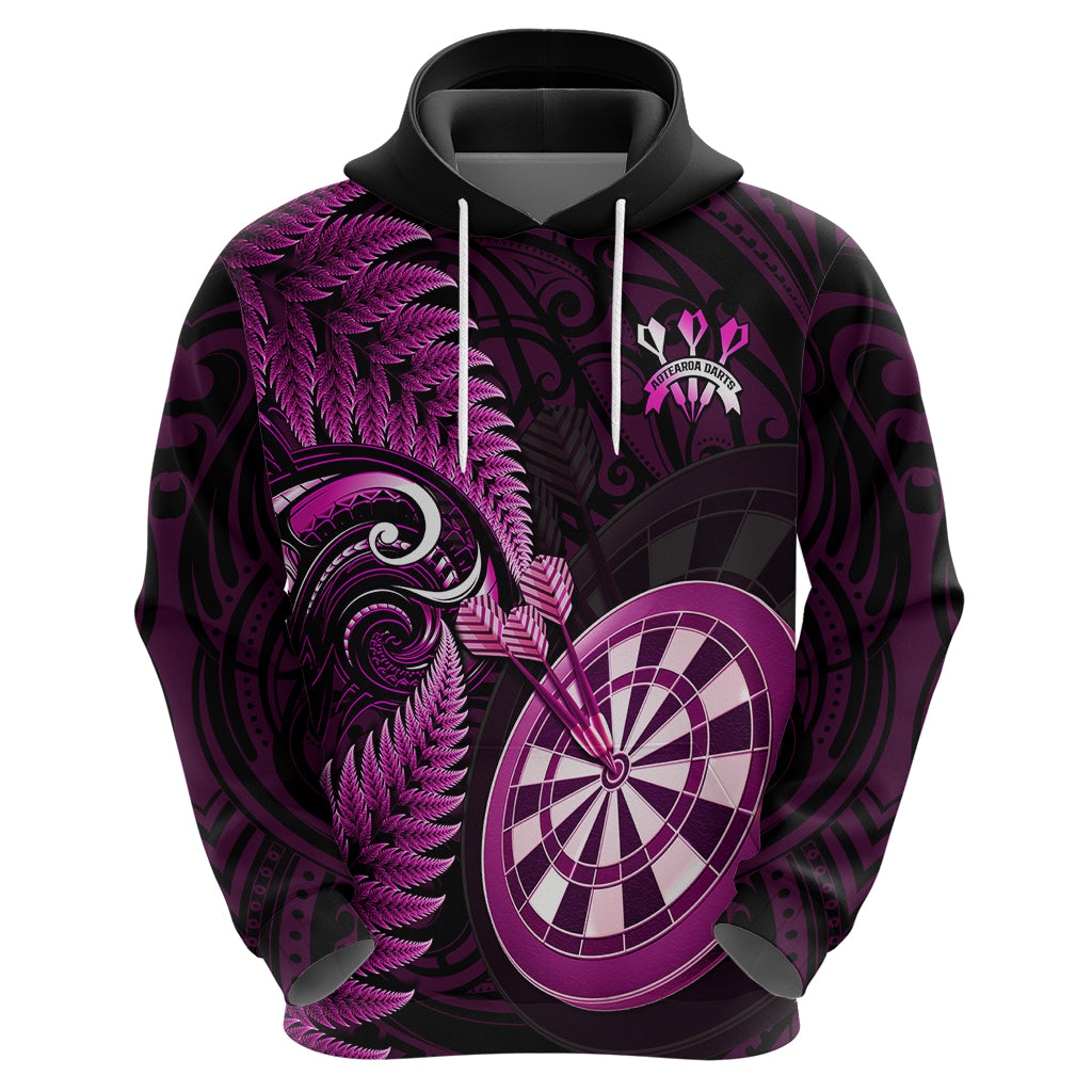 New Zealand Darts Hoodie Happiness Is A Tight Threesome Maori Pink - Wonder Print Shop