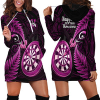 New Zealand Darts Hoodie Dress Happiness Is A Tight Threesome Maori Pink - Wonder Print Shop