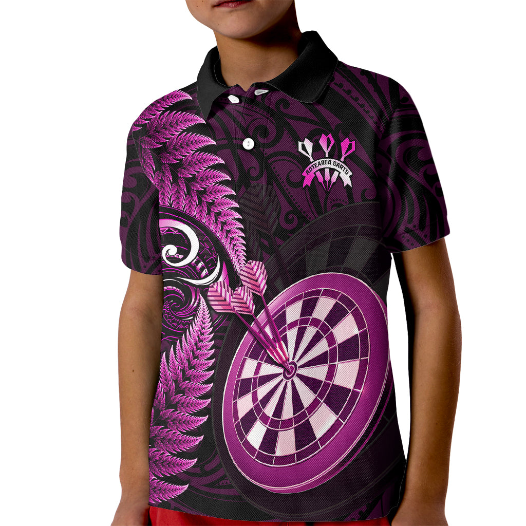 New Zealand Darts Kid Polo Shirt Happiness Is A Tight Threesome Maori Pink - Wonder Print Shop
