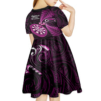 New Zealand Darts Kid Short Sleeve Dress Happiness Is A Tight Threesome Maori Pink - Wonder Print Shop