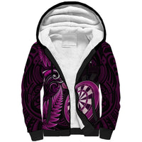New Zealand Darts Sherpa Hoodie Happiness Is A Tight Threesome Maori Pink - Wonder Print Shop