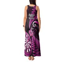 New Zealand Darts Tank Maxi Dress Happiness Is A Tight Threesome Maori Pink - Wonder Print Shop