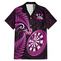 Personalised New Zealand Darts Family Matching Mermaid Dress and Hawaiian Shirt Happiness Is A Tight Threesome Maori Pink - Wonder Print Shop