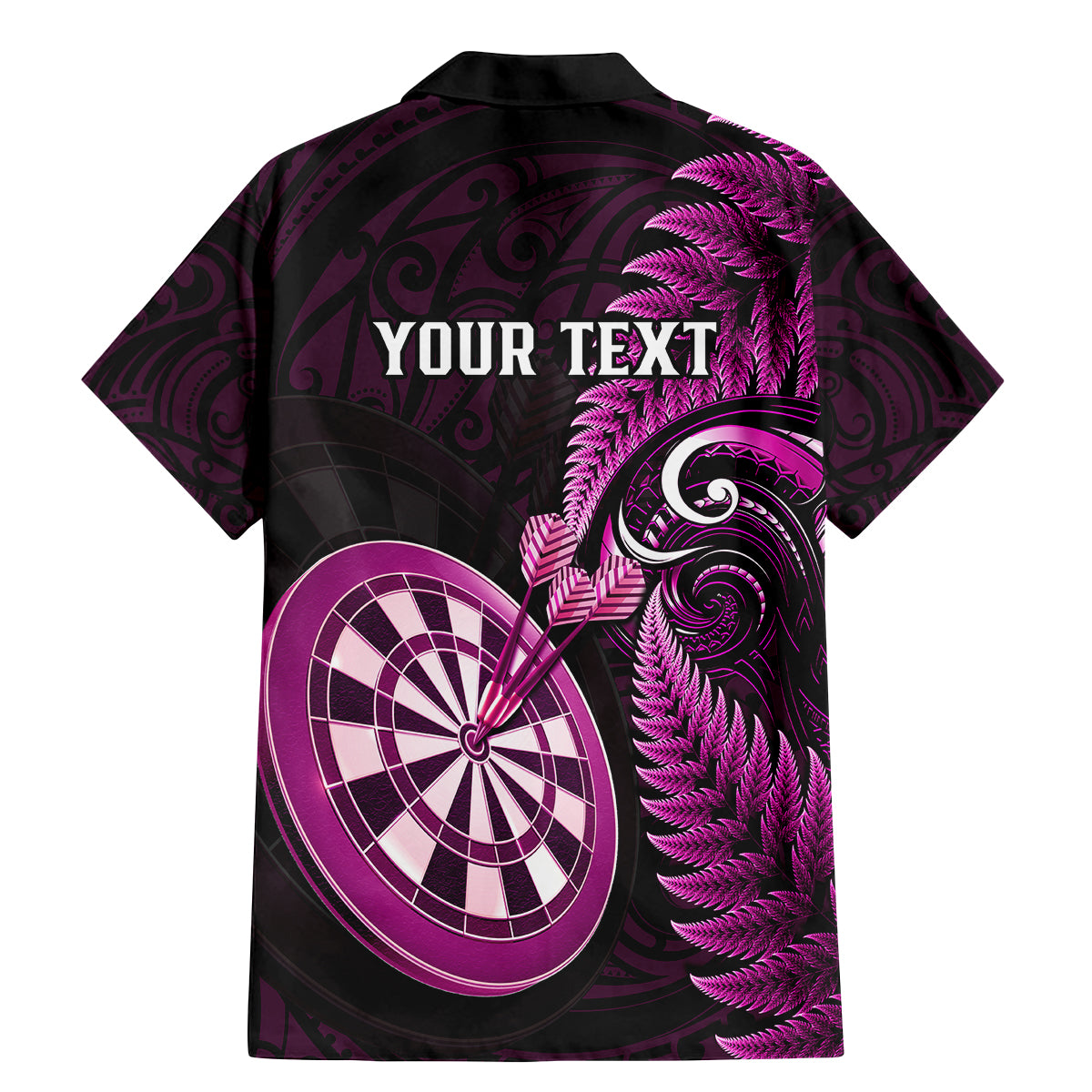 Personalised New Zealand Darts Family Matching Mermaid Dress and Hawaiian Shirt Happiness Is A Tight Threesome Maori Pink - Wonder Print Shop