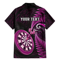Personalised New Zealand Darts Family Matching Mermaid Dress and Hawaiian Shirt Happiness Is A Tight Threesome Maori Pink - Wonder Print Shop