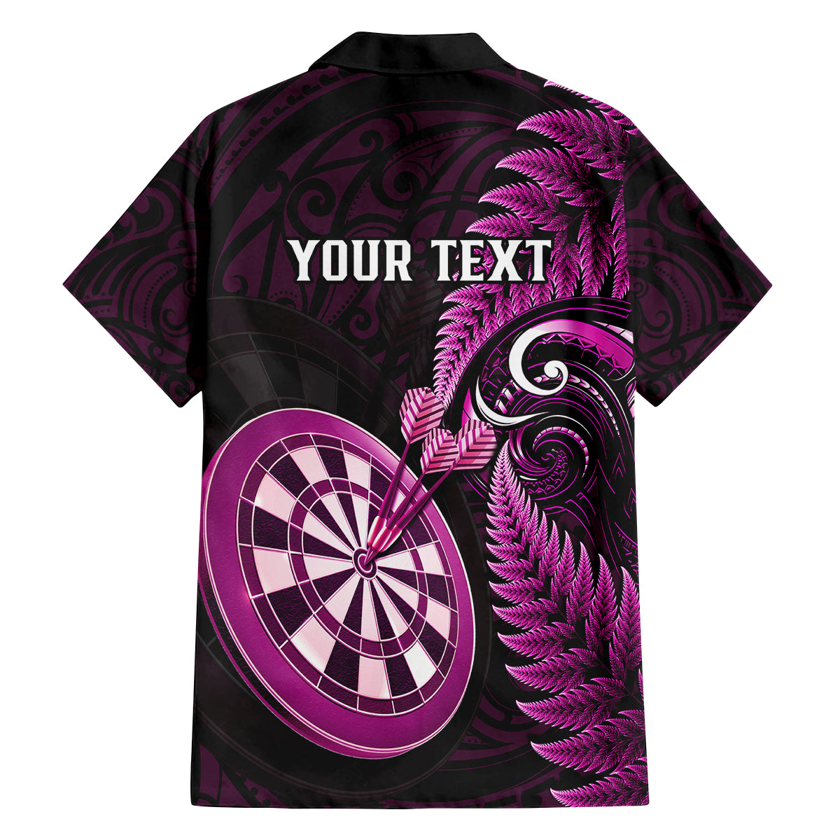 Personalised New Zealand Darts Family Matching Summer Maxi Dress and Hawaiian Shirt Happiness Is A Tight Threesome Maori Pink - Wonder Print Shop