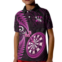 Personalised New Zealand Darts Kid Polo Shirt Happiness Is A Tight Threesome Maori Pink - Wonder Print Shop
