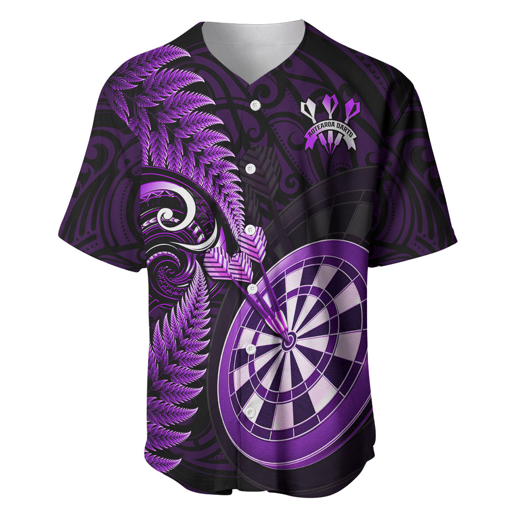 New Zealand Darts Baseball Jersey Happiness Is A Tight Threesome Maori Purple - Wonder Print Shop