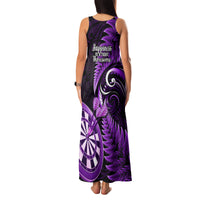 New Zealand Darts Family Matching Tank Maxi Dress and Hawaiian Shirt Happiness Is A Tight Threesome Maori Purple - Wonder Print Shop