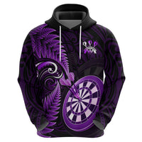 New Zealand Darts Hoodie Happiness Is A Tight Threesome Maori Purple - Wonder Print Shop
