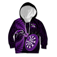 New Zealand Darts Kid Hoodie Happiness Is A Tight Threesome Maori Purple - Wonder Print Shop