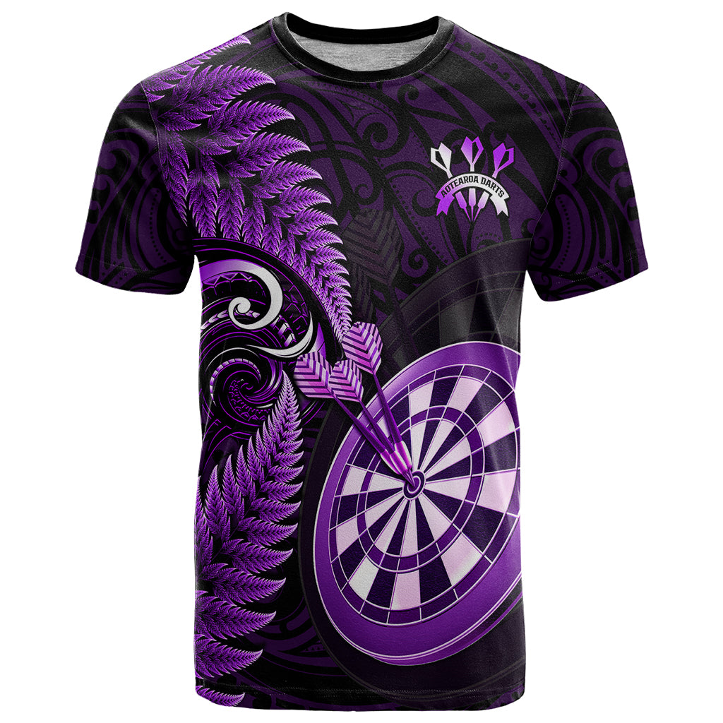 New Zealand Darts T Shirt Happiness Is A Tight Threesome Maori Purple - Wonder Print Shop