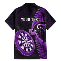 Personalised New Zealand Darts Family Matching Mermaid Dress and Hawaiian Shirt Happiness Is A Tight Threesome Maori Purple - Wonder Print Shop