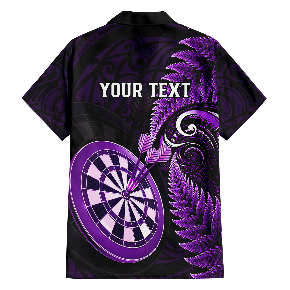 Personalised New Zealand Darts Family Matching Off Shoulder Maxi Dress and Hawaiian Shirt Happiness Is A Tight Threesome Maori Purple - Wonder Print Shop