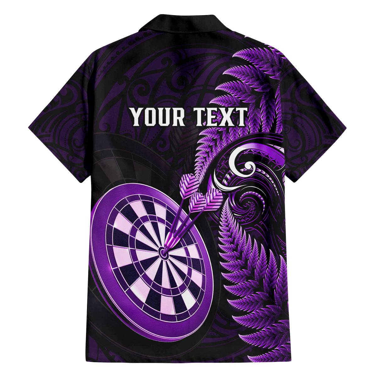 Personalised New Zealand Darts Family Matching Puletasi Dress and Hawaiian Shirt Happiness Is A Tight Threesome Maori Purple - Wonder Print Shop