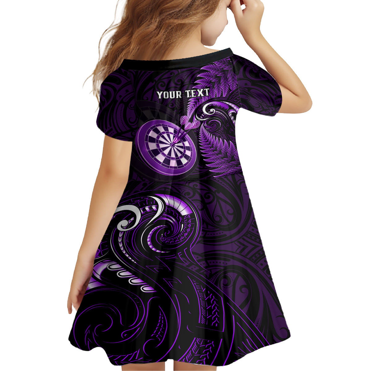 Personalised New Zealand Darts Family Matching Tank Maxi Dress and Hawaiian Shirt Happiness Is A Tight Threesome Maori Purple - Wonder Print Shop