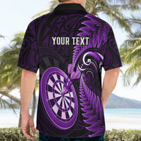 Personalised New Zealand Darts Hawaiian Shirt Happiness Is A Tight Threesome Maori Purple - Wonder Print Shop
