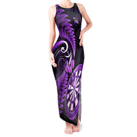 Personalised New Zealand Darts Tank Maxi Dress Happiness Is A Tight Threesome Maori Purple - Wonder Print Shop
