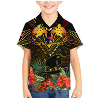 Papua New Guinea Central Province Family Matching Mermaid Dress and Hawaiian Shirt Papua Niugini Coat Of Arms With Flag Style - Wonder Print Shop