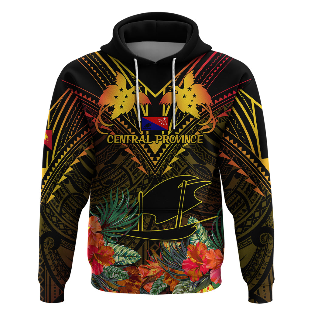 Papua New Guinea Central Province Hoodie Papua Niugini Coat Of Arms With Flag Style - Wonder Print Shop